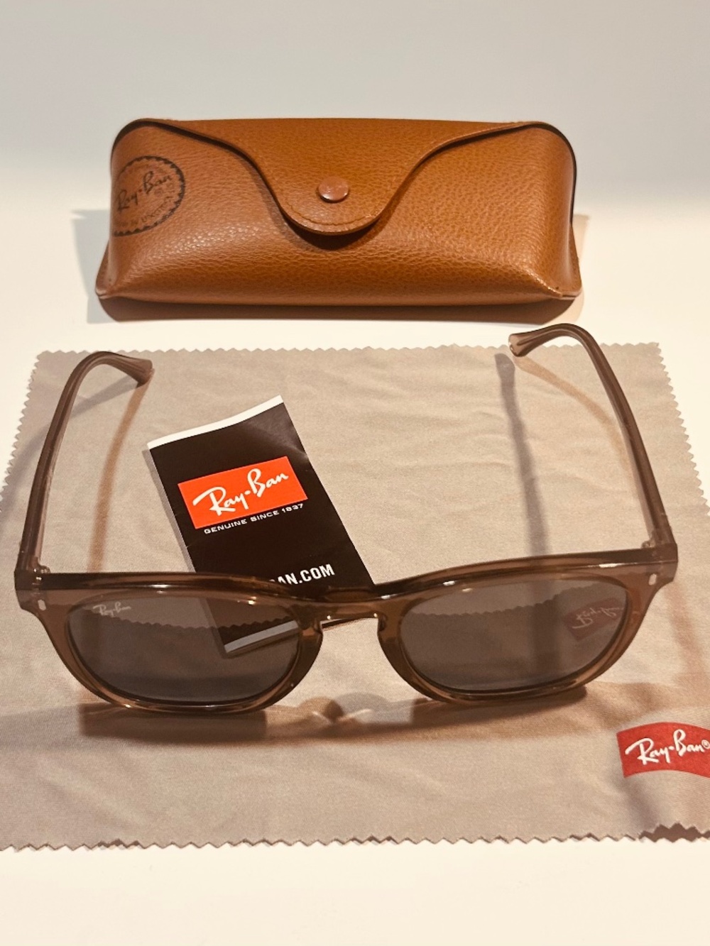 Ray-Ban RB2210 Transparent Brown Sunglasses Unisex